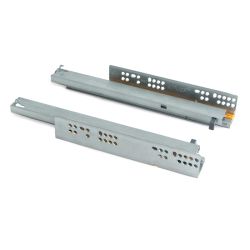 Guide per cassetti ad estrazione totale, chiusura soft, in acciaio, zincato bianco da 390mm
