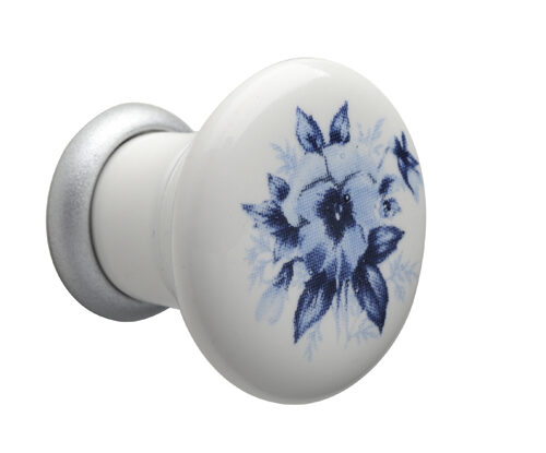 Pomolo in ceramica con bussola e base in ottone serie (040)