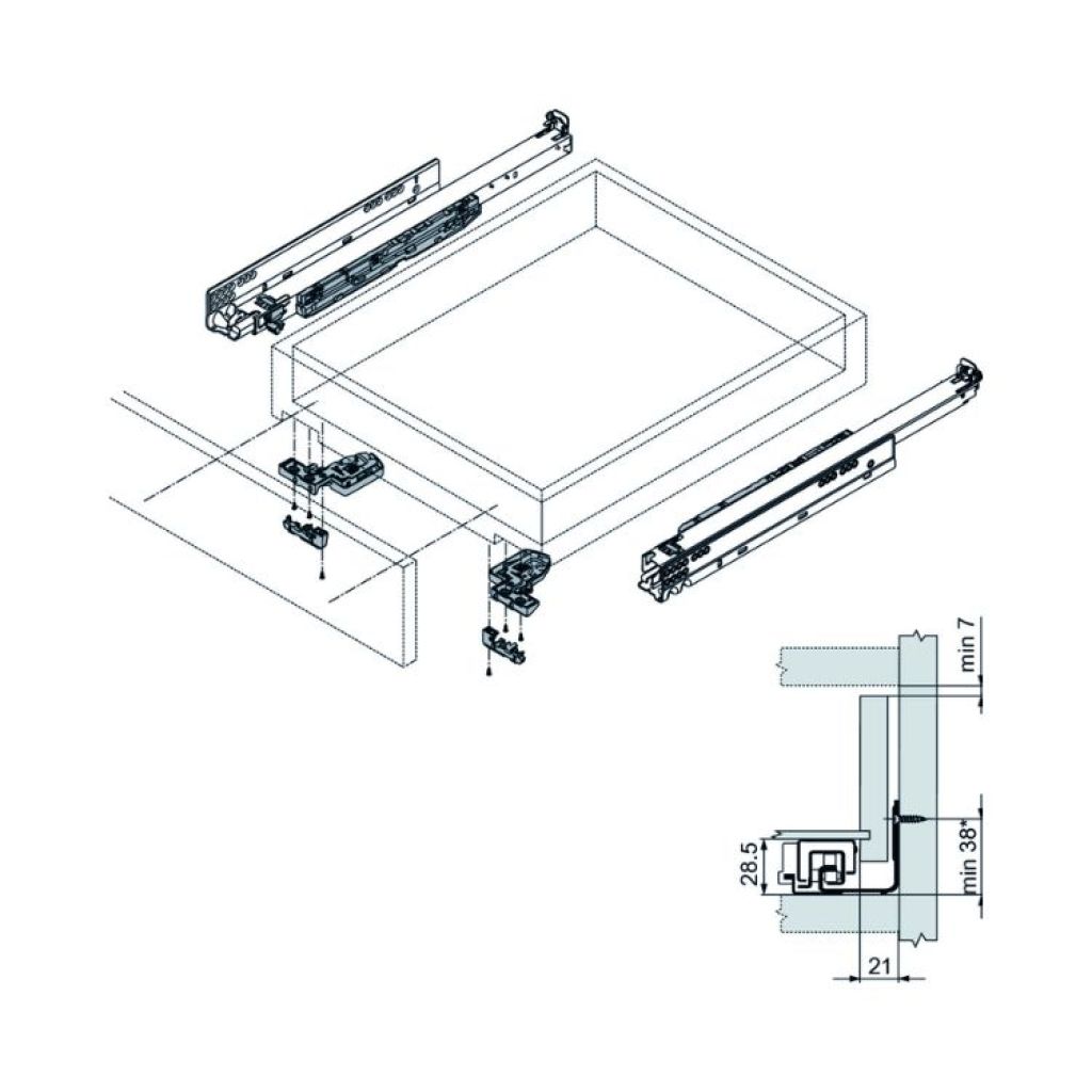 Guida scorrevole Movento Blumotion Blum 760H4500S per Tip-On 4 Guida scorrevole Movento Blumotion Blum 760H4500S per Tip-On - immagine 4