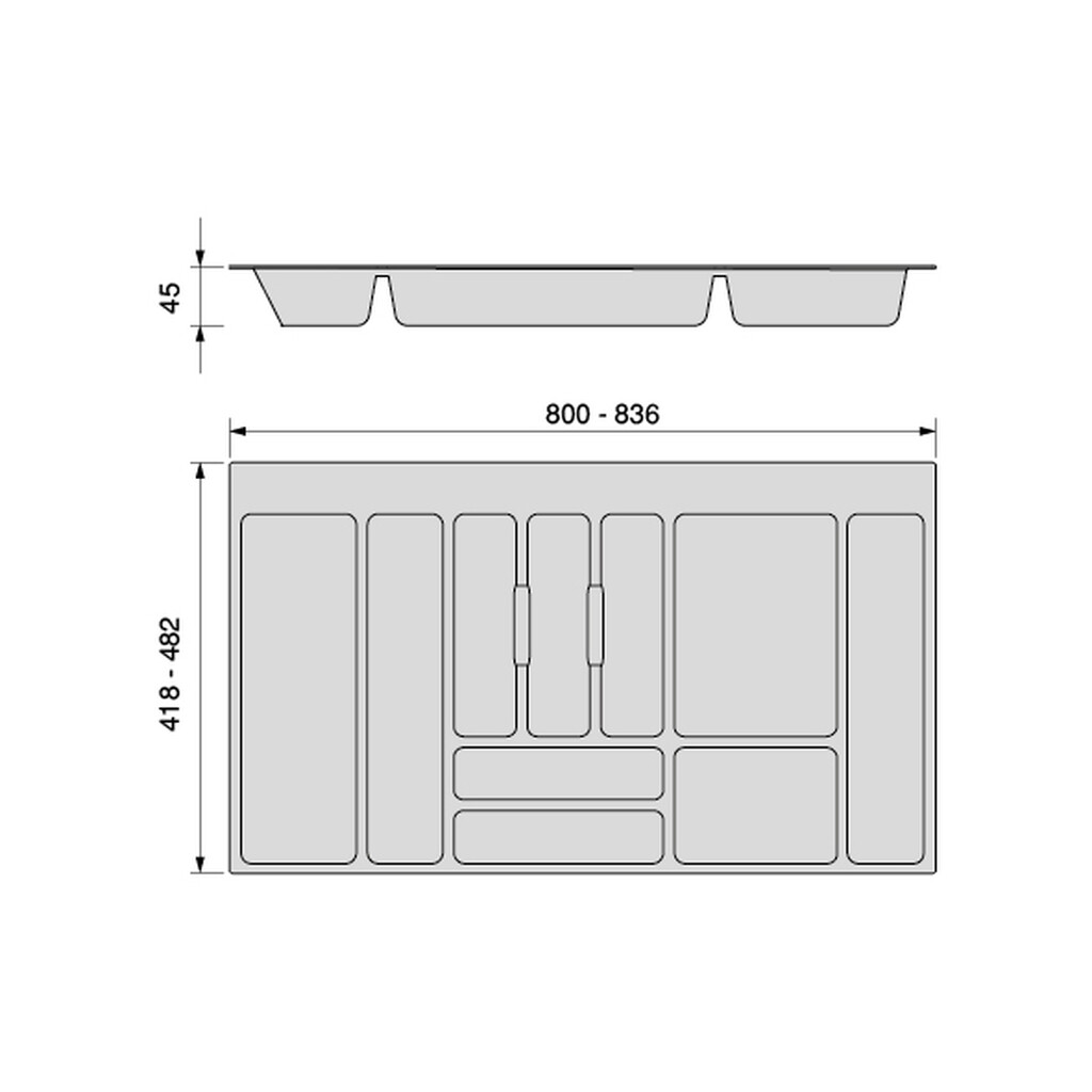 Portaposate 900mm “Optima Vantage” (spalle 18mm), Plastica, Tecnoplastica 3 Portaposate 900mm “Optima Vantage” (spalle 18mm), Plastica, Tecnoplastica - immagine 3