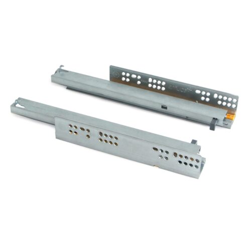 Guide per cassetti ad estrazione totale, chiusura soft, in acciaio, zincato bianco da 290mm