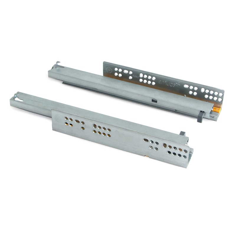 Guide per cassetti ad estrazione totale, chiusura soft, in acciaio, zincato bianco da 540mm 1 Guide per cassetti ad estrazione totale, chiusura soft, in acciaio, zincato bianco da 540mm