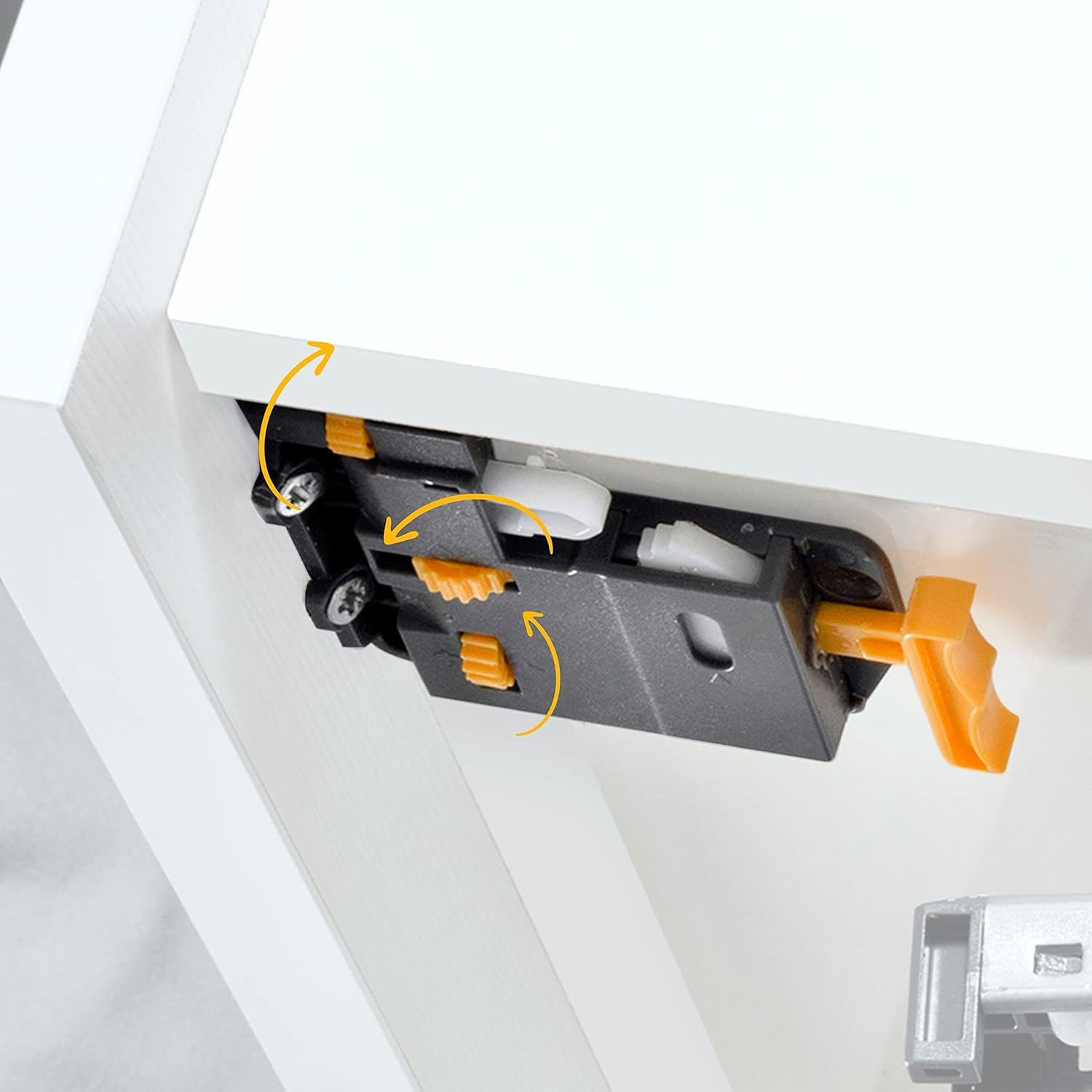 Guide per cassetti ad estrazione totale, chiusura soft, in acciaio, zincato bianco da 540mm 2 Guide per cassetti ad estrazione totale, chiusura soft, in acciaio, zincato bianco da 540mm - immagine 2