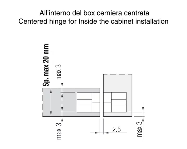 CERNIERA invisibile PER MOBILI KOBLENZ SERIE (K6100 Kubikina) 5 CERNIERA invisibile PER MOBILI KOBLENZ SERIE (K6100 Kubikina) - immagine 5